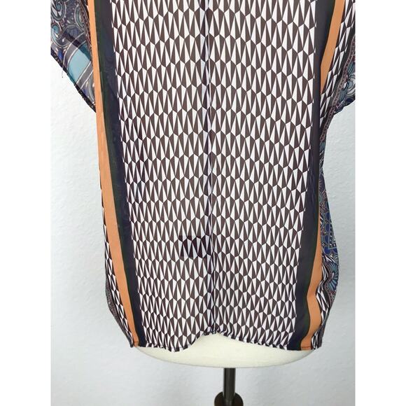 Clover Canyon Top Pullover Multicolor Print Asymmetric - Picture 10 of 11